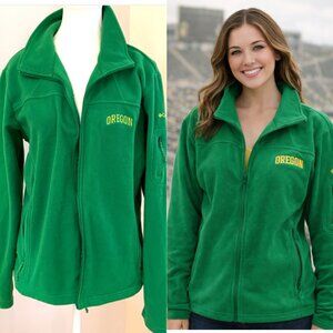 Columbia Oregon Ducks Fleece Jacket Men's XL Green Full Zip NCAA Football Coat